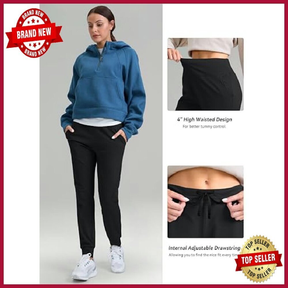 Fleece Lined Thermal Joggers High Waist Water Resistant Hiking Pants - Picture 7 of 8